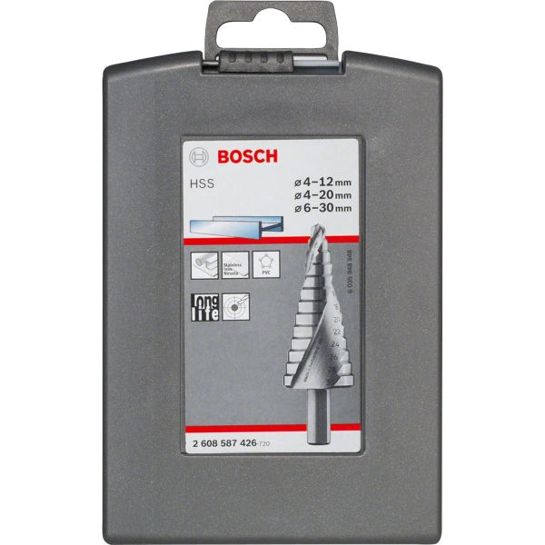 3-piece HSS step drill bit set 4-12/4-20/6-30