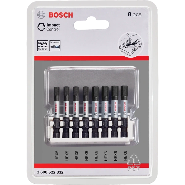 Impact Control Power Bit pack, 8-piece 4xH5, 4xH6