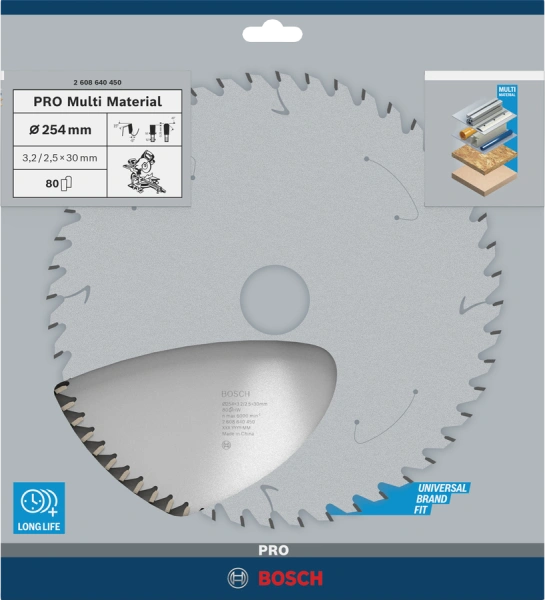 PRO Multi Material Circular Saw Blade  210 30 2.5/1.8 80 1 Pcs