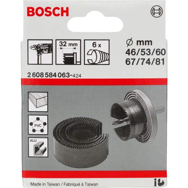 6-piece hole cutter set 46 - 81 mm image 1